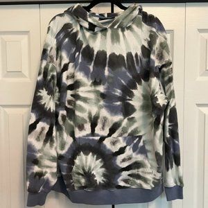 Unisex Black & Blue Tie-Dye Hoodie